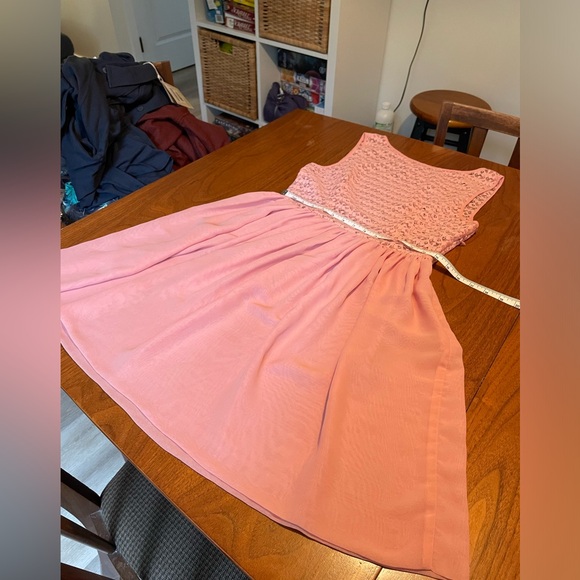 Peachy Pink Chiffon American Apparel Dress - Picture 3 of 7